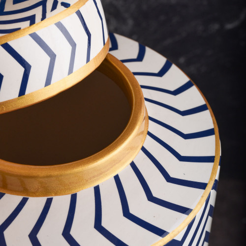 Ethnic Blue & White Jar Small 3