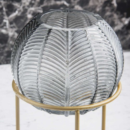 Evergreen Glass Décor Vase Gray 2