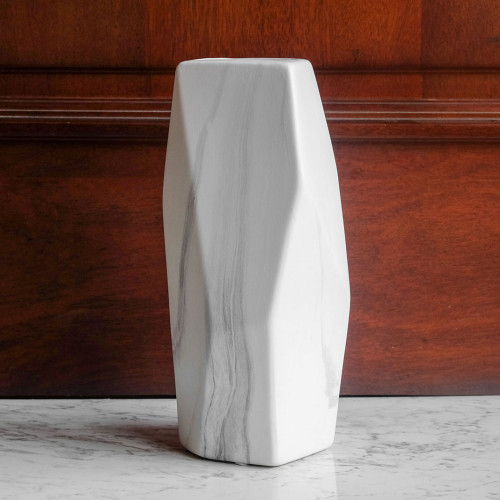 Faceted Vase Mint 16cm