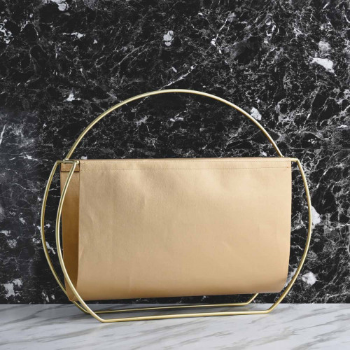 Modern Leather Magazine Rack Round Pink