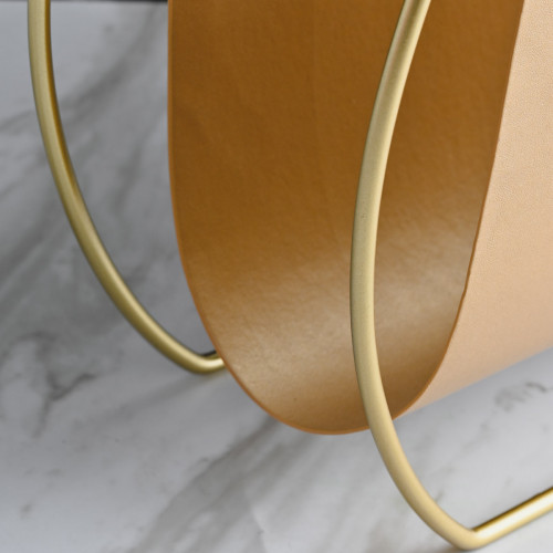 Modern Leather Magazine Rack Round Pink 2