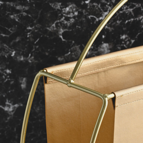 Modern Leather Magazine Rack Round Pink 3