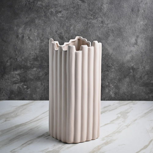 Pewter Decorative Vase Large Beige