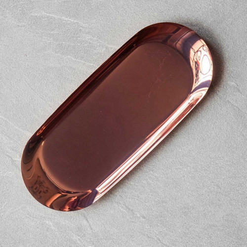 Rose Gold Oval Jewelry Tray