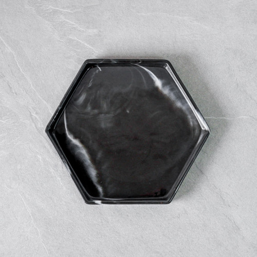Sierra Decorative Tray Hexagon 10.5" - White