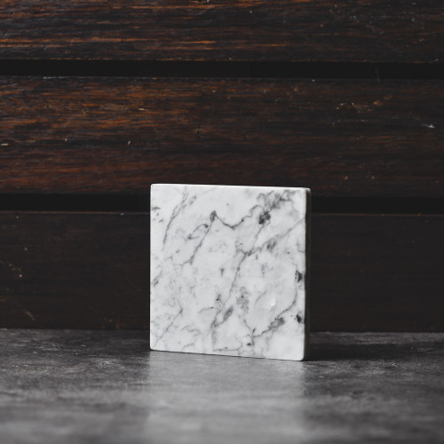 Square Marble Coaster White 2