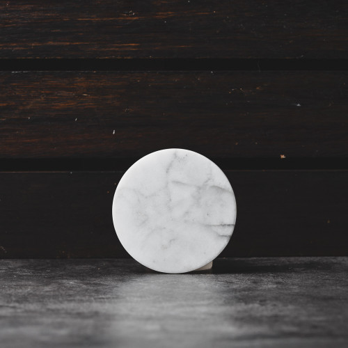 Round Marble Coaster White