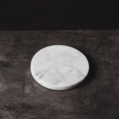 Round Marble Coaster White 3