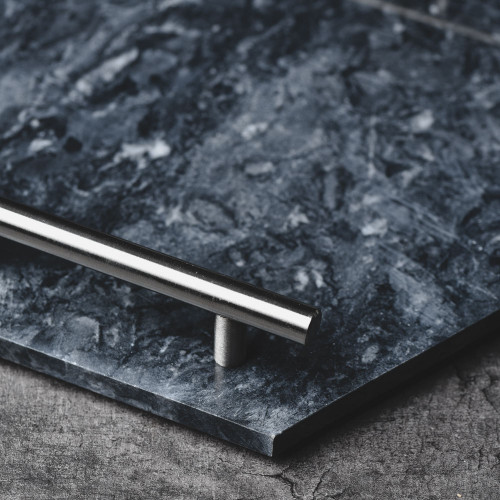 Hexagon Marble Platter Silver Handle 11.6" 4