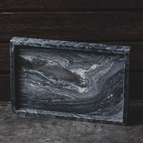 Rectangular Marble Tray Black 30cm x 20cm 2