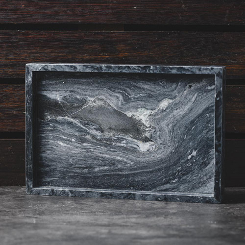 Rectangular Marble Tray Black 30cm x 20cm 3