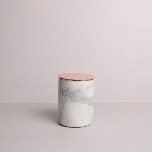 Marble Mug White with Rose Gold Lid