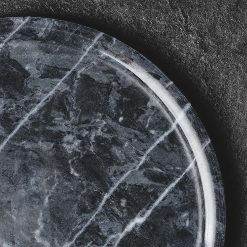 Round Marble Tray Black 8" 2