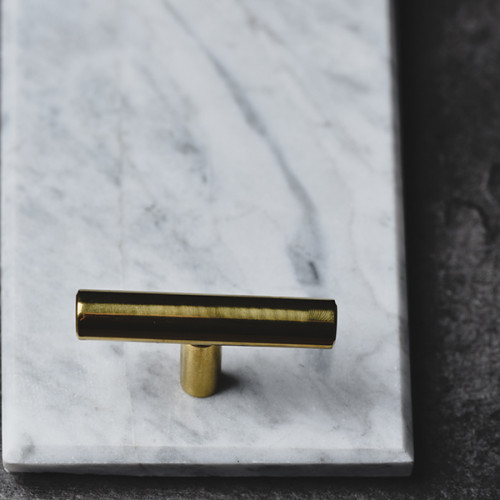 Long Marble Tray White w/ Handle 29.5cm x 9.5cm 5