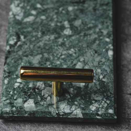 Long Marble Tray Green w/ Handle 29.5cm x 9.5cm 4