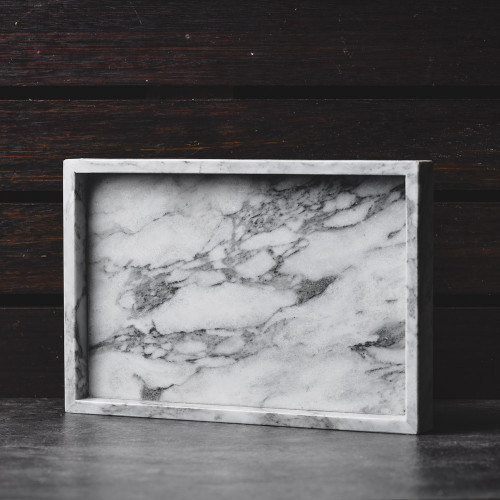 Rectangular Marble Tray White 30cm x 20cm 4