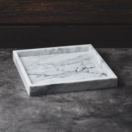 Square Marble Tray White 25cm x 25cm