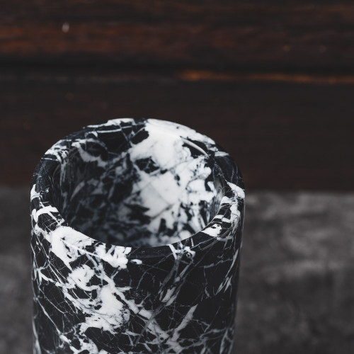 Marble Décor Vase Black Tall 8.5cm x 15cm 3