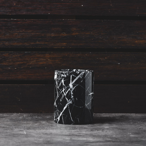 Marble Décor Vase Black Short 9.5cm x 12cm