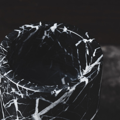 Marble Décor Vase Black Short 9.5cm x 12cm 3