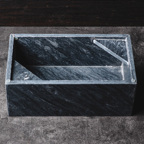 Rectangular Marble Tissue Box Black 23cm x 14cm 4