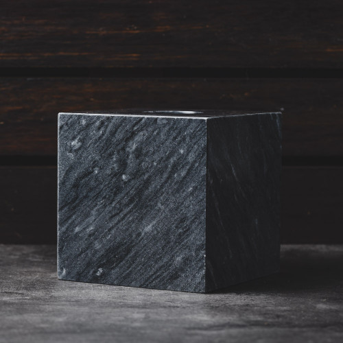 Square Marble Tissue Box Black 14cm x 14cm 3