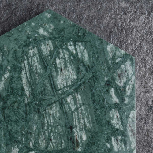 Hexagon Marble Coaster Green 2