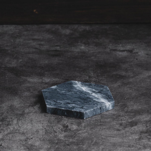 Hexagon Marble Coaster Black