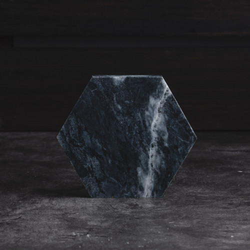 Hexagon Marble Coaster Black 3