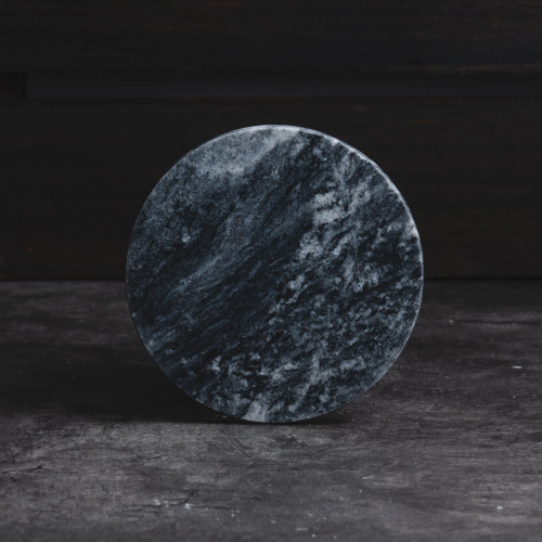 Round Marble Coaster Black 2
