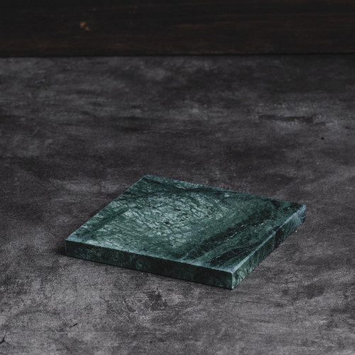 Square Marble Coaster Green