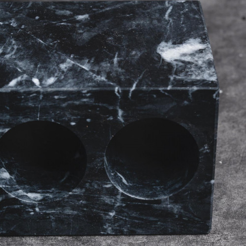 Marble Toothbrush Holder Black 3-Hole 2