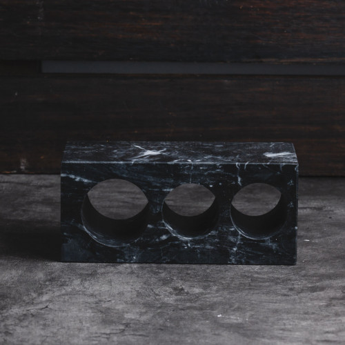 Marble Toothbrush Holder Black 3-Hole 3