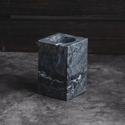 Marble Toothbrush Holder Black Single