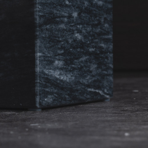 Marble Cotton Swab Holder Black 2