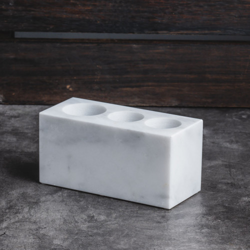 Marble Toothbrush Holder White 3-Hole