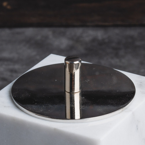 Marble Cotton Swab Holder White 2