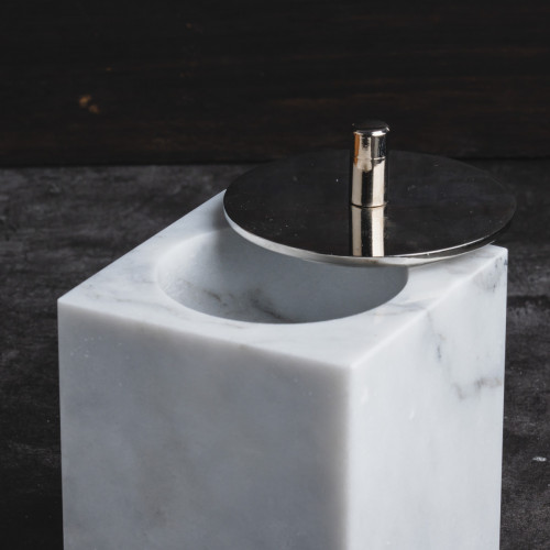 Marble Cotton Swab Holder White 3