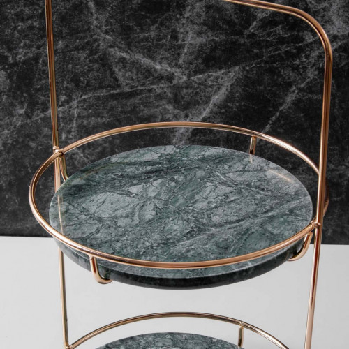 Marble 2 Tier Standing Tray - Green 4