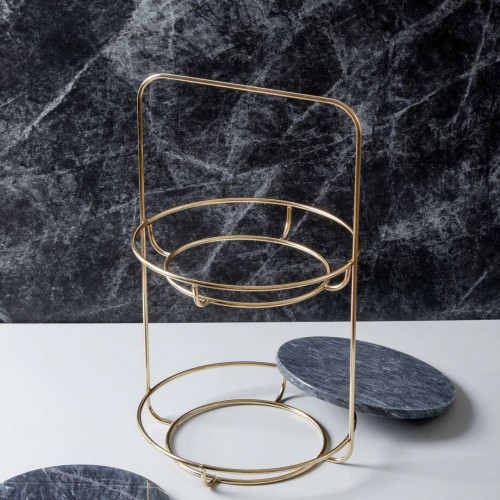 Marble 2 Tier Standing Tray - Black 3