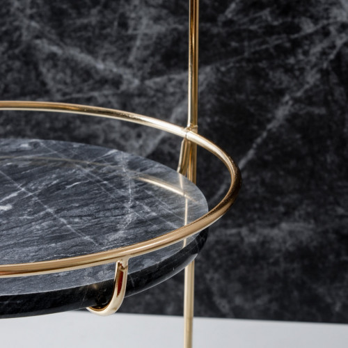 Marble 2 Tier Standing Tray - Black 6
