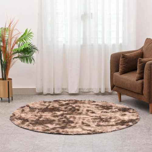 Cozhome Fluffy Area Rug Round 160cm - Coffee