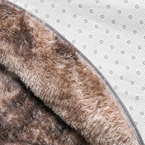 Cozhome Fluffy Area Rug Round 160cm - Coffee 2