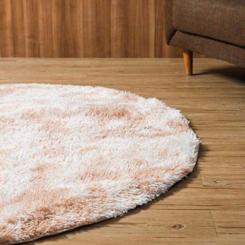 Cozhome Fluffy Area Rug Round 160cm - Beige 2