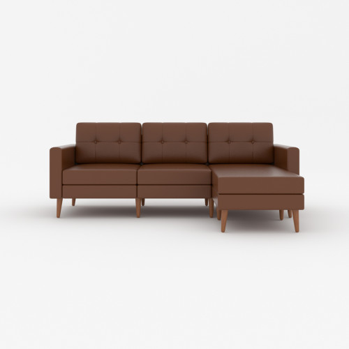 Marseille Leather 3-Seater Sofa Set + Ottoman