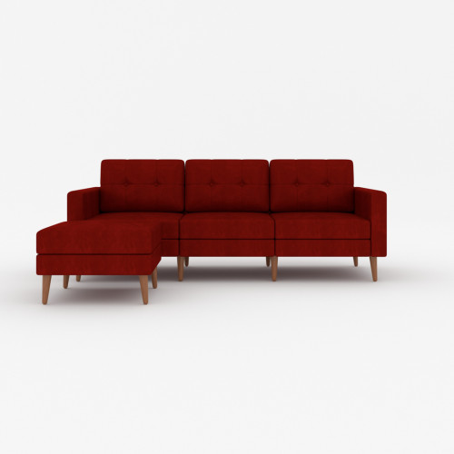Marseille Velvet 3-Seater Sofa Set + Ottoman
