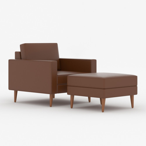 Mavis Leather Chaise Lounge Single-Seater Sofa