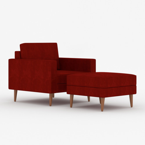 Mavis Velvet Chaise Lounge Single-Seater Sofa