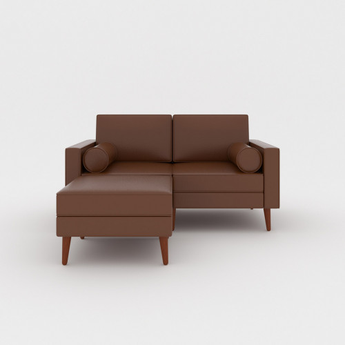 Villanova Leather 2-Seater Sofa Set + Ottoman