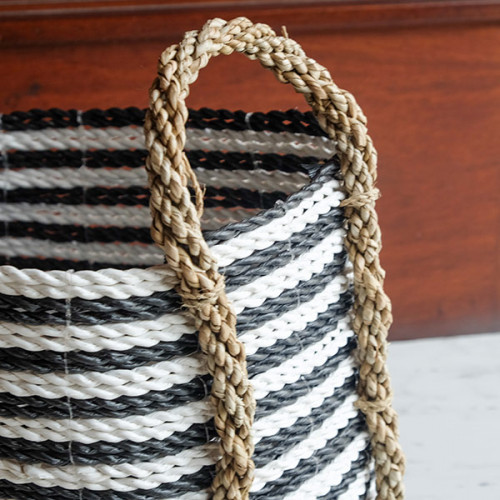 Handwoven Basket Round M - Zebra Stripes 2